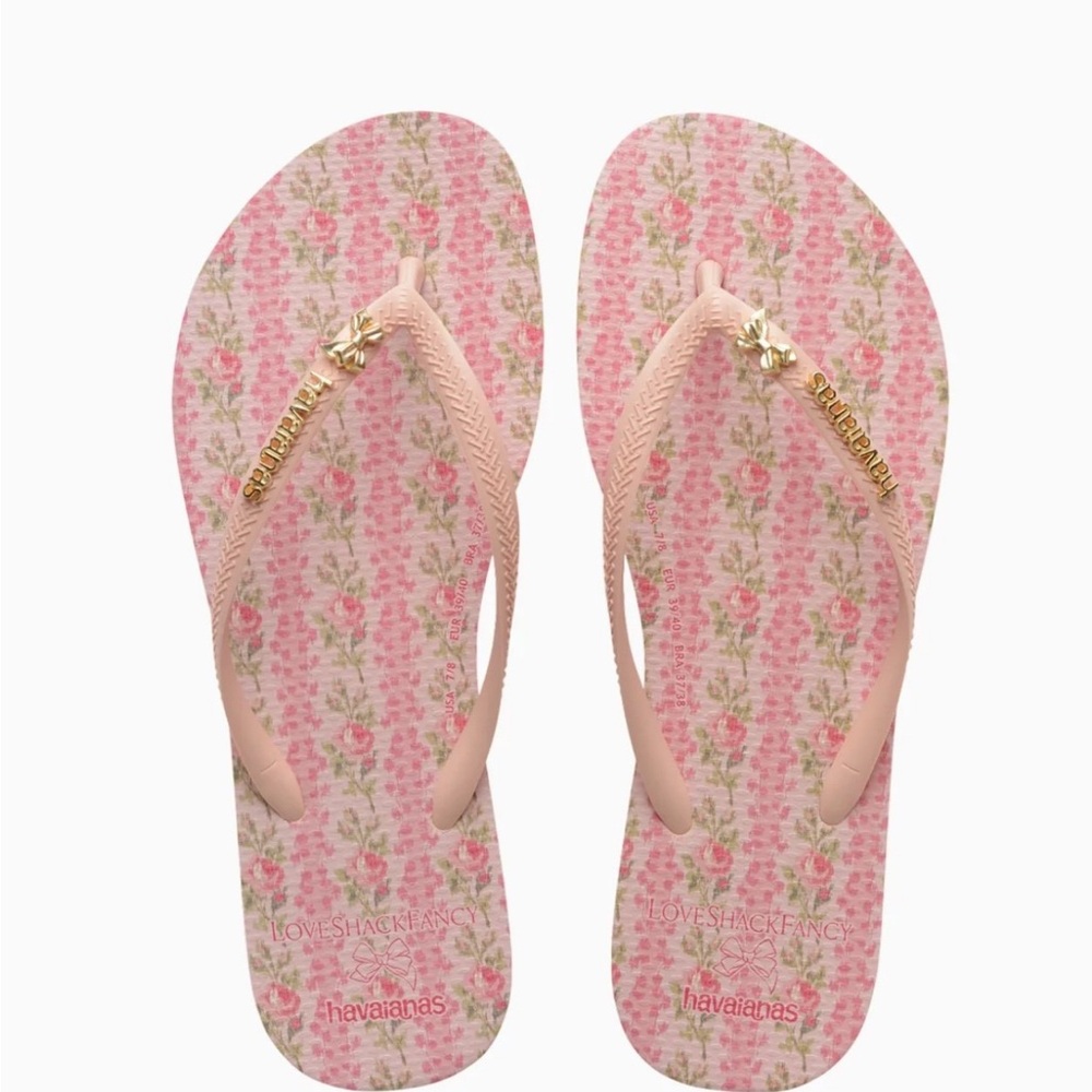 LoveShackFancy X Havaianas Women's Strawberry Macaroon Slim Flip Flops
 6/7